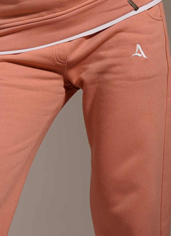 Trackies - Women cotton straight pant with embroidre - Model 9003