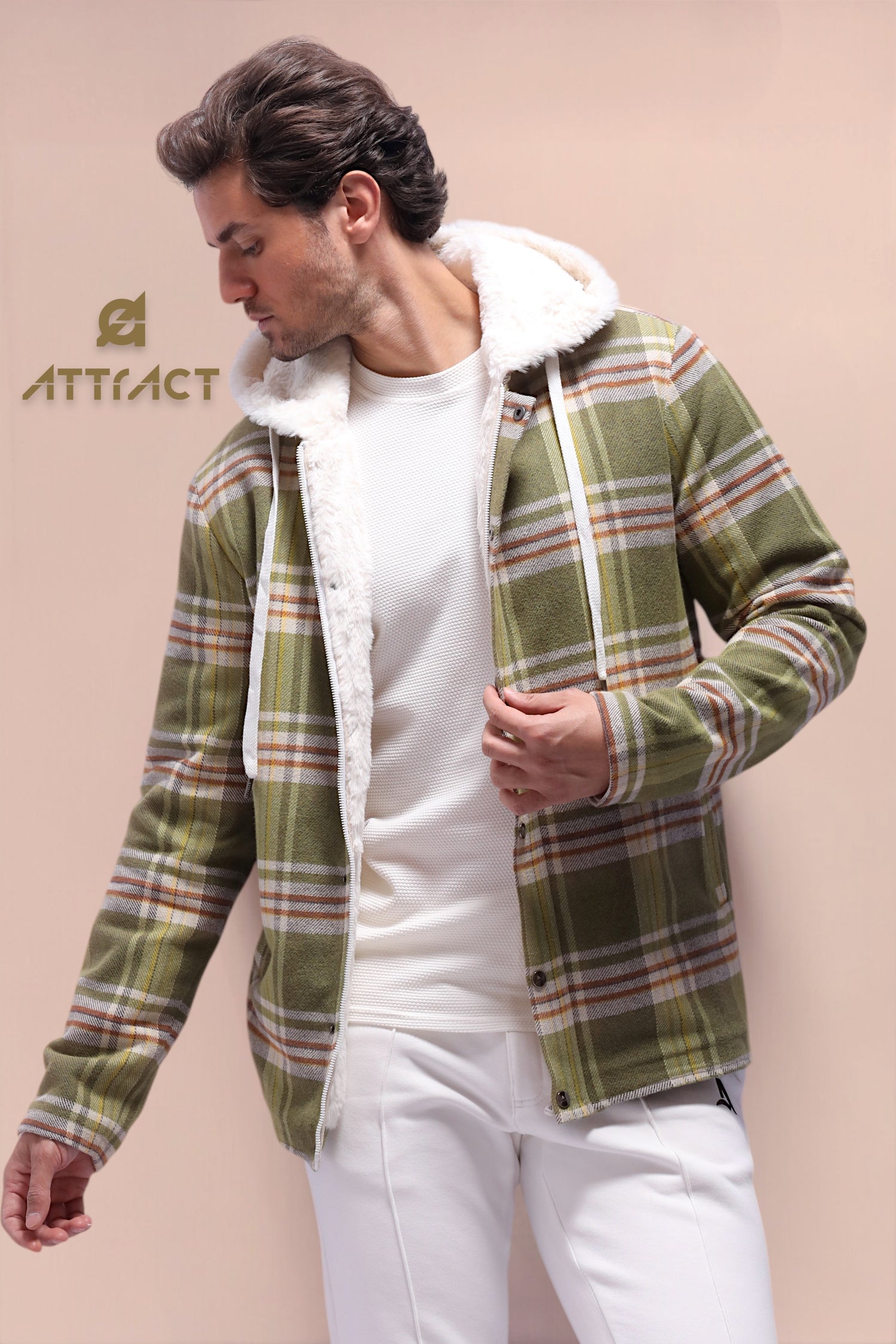 Valor - A men cotton plaid jacket with fur lined - Model 815