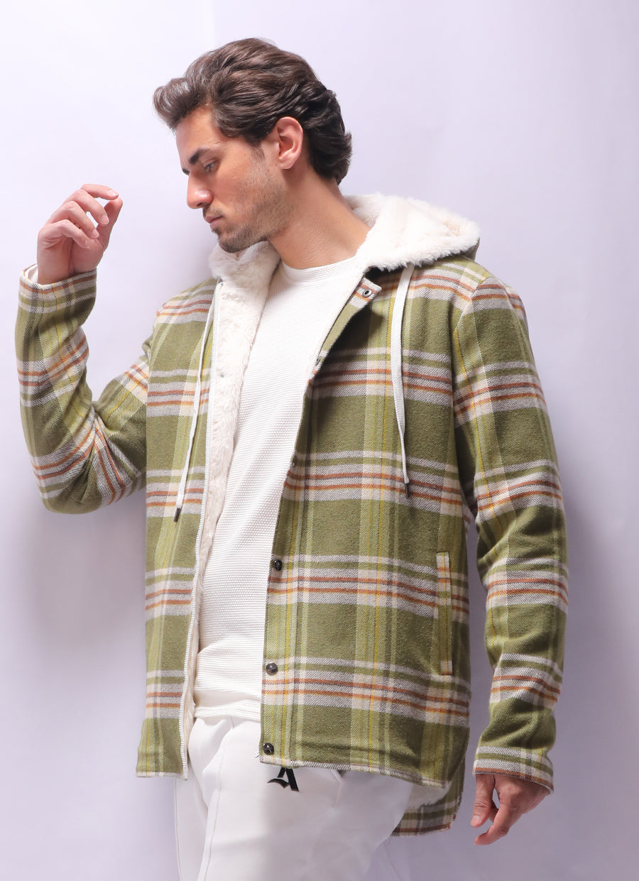 Valor - A men cotton plaid jacket with fur lined - Model 815